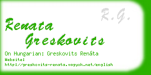 renata greskovits business card