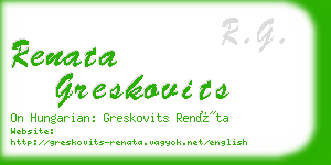 renata greskovits business card